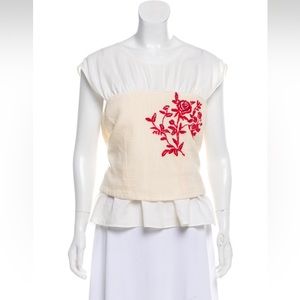 Dries Van Noten Crème top. Designer size 42.